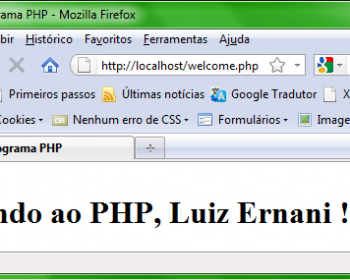 Mensagem de Bem-vindo em PHP